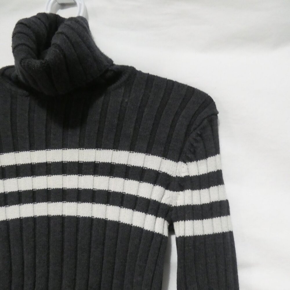 DKNY ACTIVE | medium | Striped Ribbed Turtleneck Long Sleeve Sweater - Picture 5 of 14